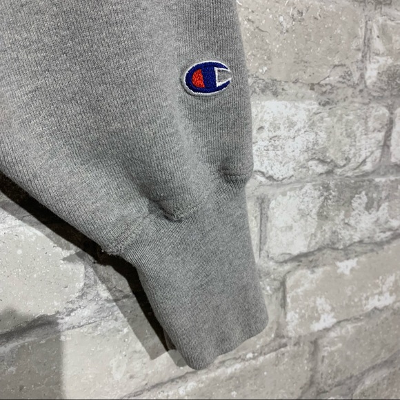 Champion Reverse Weave Women's Medium Spellout Crewneck Sweatshirt Gray Made USA - Picture 4 of 7